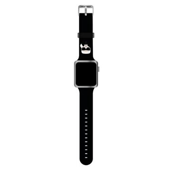 Karl Lagerfeld KLAWMSLKK Apple Watch 38/40/41mm musta silikonihihna Karl Heads