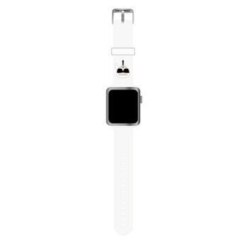 Karl Lagerfeld Pasek KLAWLSLKW Apple Watch 42/44/45/49mm valkoinen/valkoinen hihna silikoni Karl-päällä.