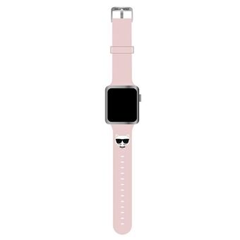 Karl Lagerfeld Pasek KLAWLSLCP Apple Watch 42/44/45/49mm pinkki ranneke Silikoni Choupette Heads