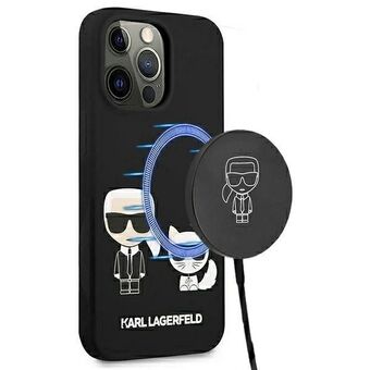 Karl Lagerfeld KLHMP13LSSKCK iPhone 13 Pro / 13 6,1" kovakuori musta/musta Silikoni Karl & Choupette Magsafe