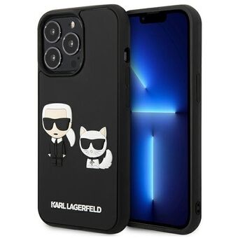 Karl Lagerfeld KLHCP13L3DRKCK iPhone 13 Pro / 13 6,1" musta kovaholkkikotelo Karl&Choupette Ikonik 3D