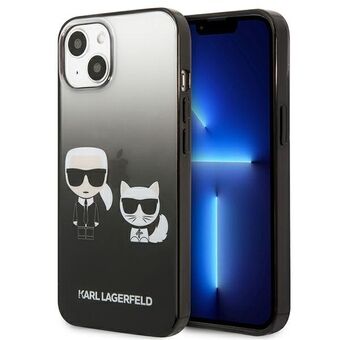 Karl Lagerfeld iPhone 13 Mini Kova Kotelo Musta Gradient Iconic Karl & Choupette