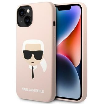 Karl Lagerfeld KLHMP14MSLKHLP iPhone 14 Plus 6,7" kova kotelo vaaleanpunainen / vaaleanpunainen silikoni Karl\'s Head Magsafe