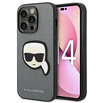 Karl Lagerfeld KLHCP14XSAPKHG iPhone 14 Pro Max 6,7" hopea/hopea kova kotelo Saffiano Karlin päämerkki