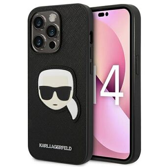 Karl Lagerfeld KLHCP14LSAPKHK iPhone 14 Pro 6,1" musta/musta kovakotelo Saffiano Karl\'s Head Patch