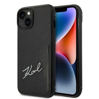 Karl Lagerfeld KLHCP14MCSSK iPhone 14 Plus 6,7" kova kotelo musta/musta Signature Logo Cardslot