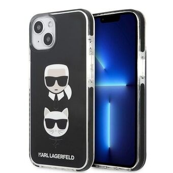 Karl Lagerfeld KLHCP13STPE2TK iPhone 13 mini 5,4" kova kotelo musta / musta Karl & Choupette Head