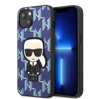 Karl Lagerfeld KLHCP13SPMNIKBL iPhone 13 mini 5,4" kova kotelo sininen/sininen Monogrammi Ikonik Patch