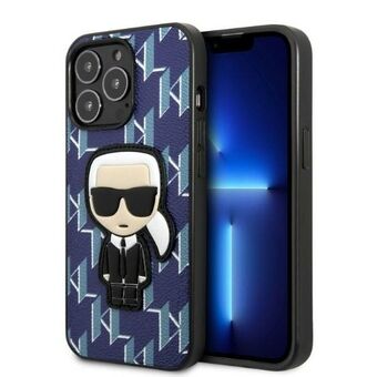 Karl Lagerfeld KLHCP13LPMNIKBL iPhone 13 Pro / 13 6,1" kova kotelo sininen/sininen Monogrammi Ikonik Patch