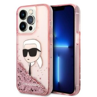 Karl Lagerfeld KLHCP14XLNKHCP iPhone 14 Pro Max 6,7" pinkki/vaaleanpunainen kovakotelo Glitter Karl Head