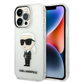 Karl Lagerfeld KLHCP14LHNIKTCT iPhone 14 Pro 6,1" läpinäkyvä kova kotelo Ikoninen Karl Lagerfeld