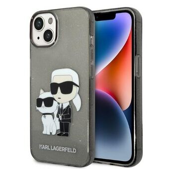 Karl Lagerfeld KLHCP14MHNKCTGK iPhone 14 Plus 6,7" musta/musta kovakotelo Glitter Karl&Choupette