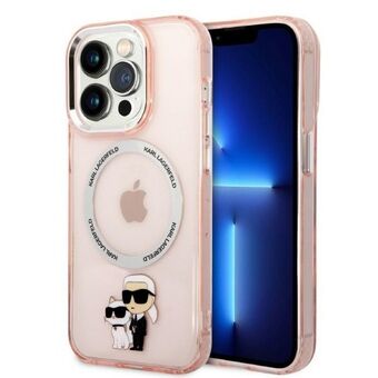 Karl Lagerfeld KLHMP14LHNKCIP iPhone 14 Pro 6,1" kova kotelo pinkki/pinkki Iconic Karl&Choupette Magsafe