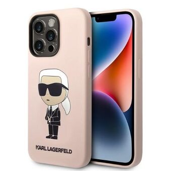 Karl Lagerfeld KLHMP14LSNIKBCP iPhone 14 Pro 6,1" kova kotelo pinkki/pinkki Silicone Ikonik Magsafe