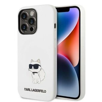 Karl Lagerfeld KLHCP14XSNCHBCH iPhone 14 Pro Max 6,7" kova kotelo valkoinen/valkoinen silikonikuppi