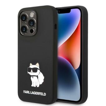 Karl Lagerfeld KLHCP14XSNCHBCK iPhone 14 Pro Max 6,7" kova kotelo musta/musta silikonikuppi