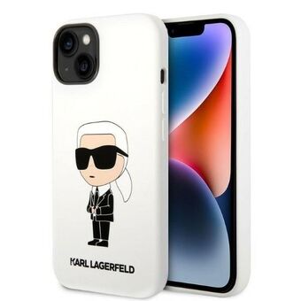 Karl Lagerfeld KLHCP14SSNIKBCH iPhone 14 6,1" kova kotelo valkoinen/valkoinen Silikoni Ikonik