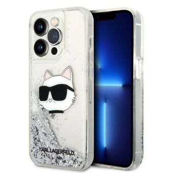 Karl Lagerfeld KLHCP14LLNHCCS iPhone 14 Pro 6,1" hopea/hopea kovakotelo Glitter Choupette Head