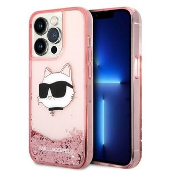 Karl Lagerfeld KLHCP14XLNCHCP iPhone 14 Pro Max 6,7" pinkki/vaaleanpunainen kovakotelo Glitter Choupette Head