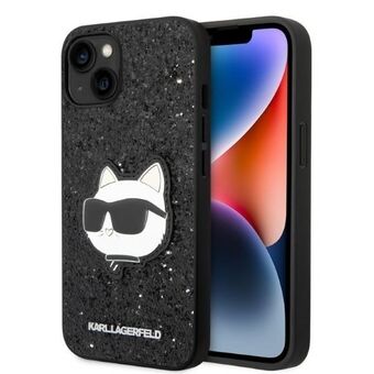 Karl Lagerfeld KLHCP14SG2CPK iPhone 14 / 15 / 13 6,1" musta/black hardcase Glitter Choupette Patch