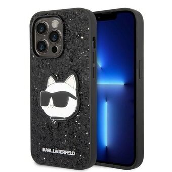 Karl Lagerfeld KLHCP14LG2CPK iPhone 14 Pro 6,1" musta/kova glitter kotelo Choupette Patch