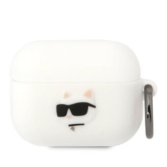 Karl Lagerfeld KLAPRUNCHH AirPods Pro kansi valkoinen/valkoinen Silicone Choupette Head 3D