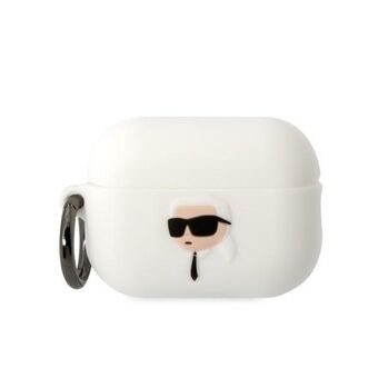 Karl Lagerfeld KLAP2RUNIKH AirPods Pro 2 kansi valkoinen/valkoinen Silikoni Karl Head 3D