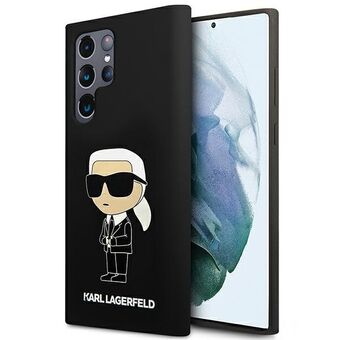 Karl Lagerfeld KLHCS23LSNIKBCK S23 Ultra S918 kovakotelo musta/musta Silikoni Ikonik