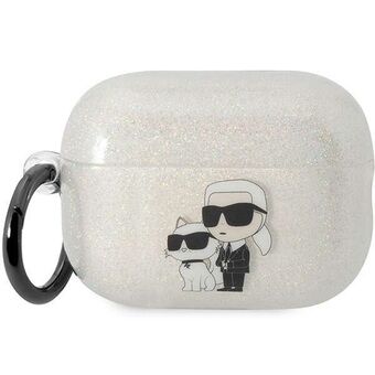 Karl Lagerfeld KLAP2HNKCTGT Airpods Pro 2 kansi läpinäkyvä Glitter Karl&Choupette