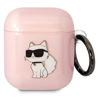 Karl Lagerfeld KLA2HNCHTCP Airpods 1/2 kansi pinkki/pinkki Ikonik Choupette