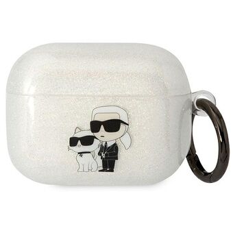 Karl Lagerfeld KLAPHNKCTGT Airpods Pro kansi läpinäkyvä Glitter Karl&Choupette