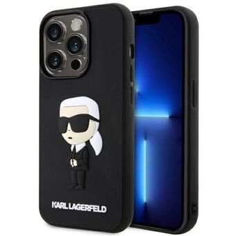 Karl Lagerfeld KLHCP14X3DRKINK iPhone 14 Pro Max 6,7" musta/musta kovakotelo Rubber Iconic 3D