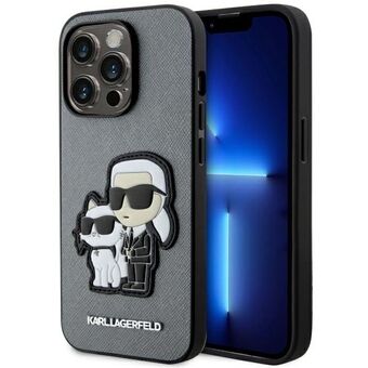 Karl Lagerfeld KLHCP14LSANKCPG iPhone 14 Pro 6,1" kova kotelo hopea/hopea Saffiano Karl & Choupette