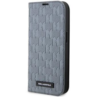 Karl Lagerfeld KLBKP14XSAKLHPG iPhone 14 Pro Max 6,7" kirjahylly hopea/hopea Saffiano Monogrammi