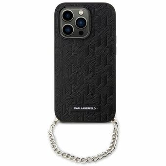 Karl Lagerfeld KLHCP14SSACKLHPK iPhone 14 6,1" musta/musta kovakotelo Saffiano Monogram Chain