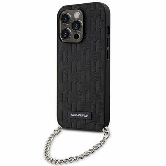 Karl Lagerfeld KLHCP14LSACKLHPK iPhone 14 Pro 6,1" musta/musta kovakotelo Saffiano Monogram Chain