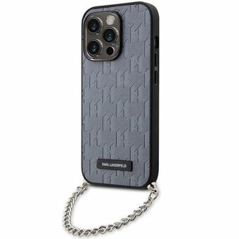 Karl Lagerfeld KLHCP14XSACKLHPG iPhone 14 Pro Max 6,7" hopea/hopea kovakotelo Saffiano Monogram Chain