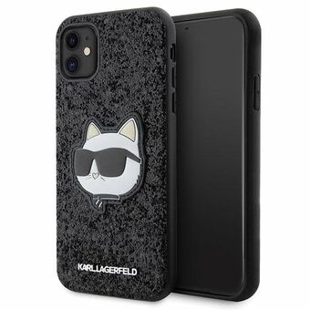 Karl Lagerfeld KLHCN61G2CPK iPhone 11 / Xr 6,1" musta/musta kovakotelo Glitter Choupette Patch