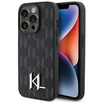 Karl Lagerfeld KLHCP15XPKLPKLK iPhone 15 Pro Max 6.7" czarny/musta kotelonyökäs Monogrammi Kuumalla Painetulla Metallilogolla