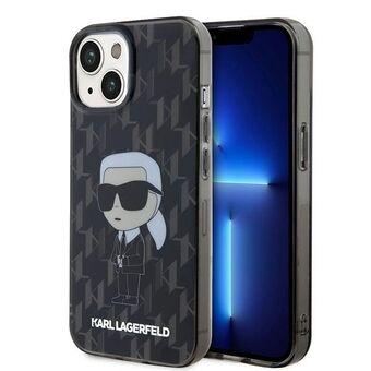 Karl Lagerfeld KLHCP15SHNKMKLK iPhone 15 / 14 / 13 6.1" musta kova suojakuori Monogram Ikonik