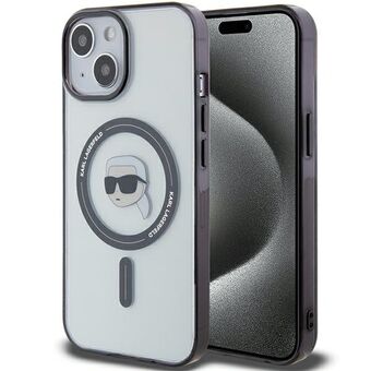 Karl Lagerfeld KLHMP15SHKHNOTK iPhone 15 / 14 / 13 6.1" läpinäkyvä, kestävä kuori IML Karl\'n pää MagSafe