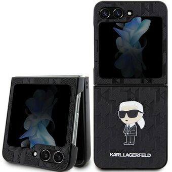 Karl Lagerfeld KLHCZF5SAPKINPK Z Flip5 F731 kovakotelo musta/black Saffiano Monogram Ikonik Pin