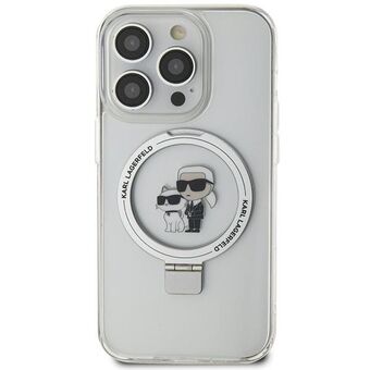 Karl Lagerfeld KLHMN61HMRSKCH iPhone 11 / Xr 6.1" valkoinen kovakuori Ring Stand Karl&Choupettte MagSafe