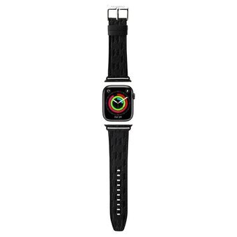 Karl Lagerfeld Pasek KLAWMSAKLHPK Apple Watch 38/40/41mm, musta, Saffiano Monogram -hihna