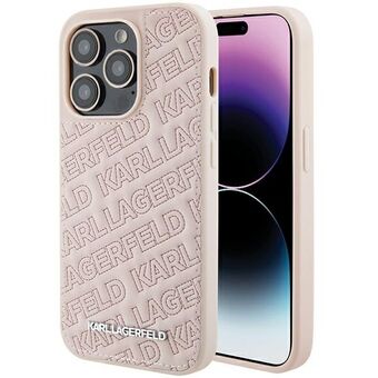 Karl Lagerfeld KLHCP15LPQKPMP iPhone 15 Pro 6.1" ruusunpunainen/pinkki hardcase-takakansi, tikattu K-kuosi