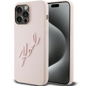 Karl Lagerfeld KLHCP15XSKSBMCP iPhone 15 Pro Max 6.7" ruusunpunainen pinkki suojakotelo Karlin teksti