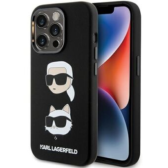 Karl Lagerfeld KLHCP15LSDHKCNK iPhone 15 Pro 6.1" musta/black Silikoni Karl&Choupette Pää