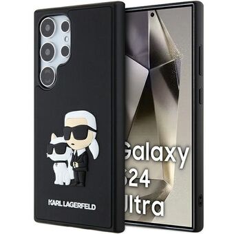 Karl Lagerfeld KLHCS24L3DRKCNK S24 Ultra S928 musta/black hardcase 3D kumia Karl&Choupette