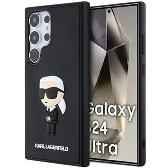 Karl Lagerfeld KLHCS24L3DRKINK S24 Ultra S928 musta/ musta hardcase 3D-kumia Ikonik