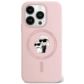 Karl Lagerfeld KLHMP15LSCMKCRHP iPhone 15 Pro 6.1" pinkki kovakuori silikoni Karl & Choupette MagSafe